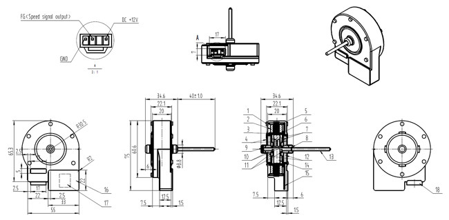 Elektromotor DCs des schwanzlosen Mikrokühlschrank-12v für Kühlschrank