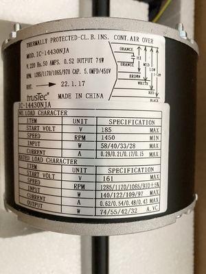 220V 74W Multi Speed Fan Coil / Air Conditioner Electric Motor